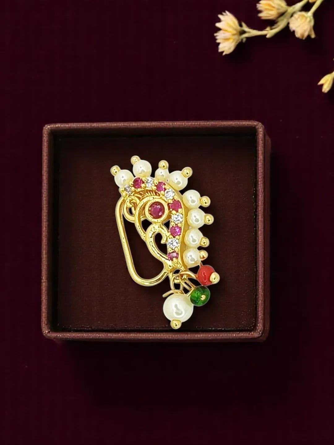 Gold-Plated Artificial Stones Nosepin