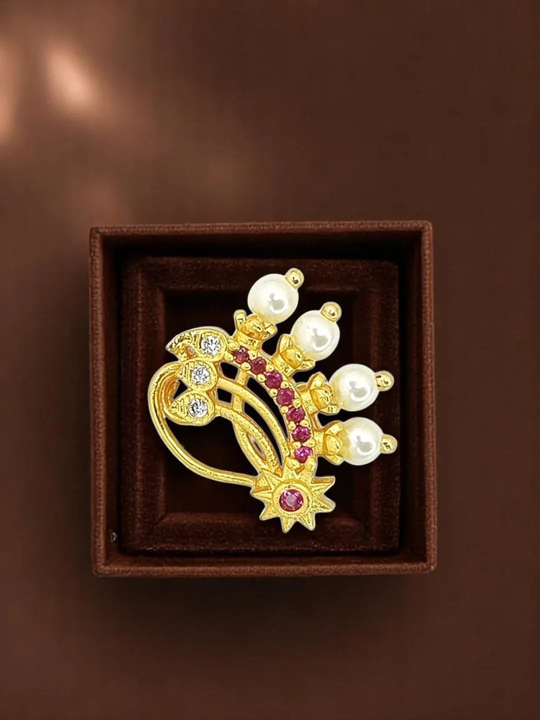 Gold-Plated Cubic Zirconia Studded Nosepin