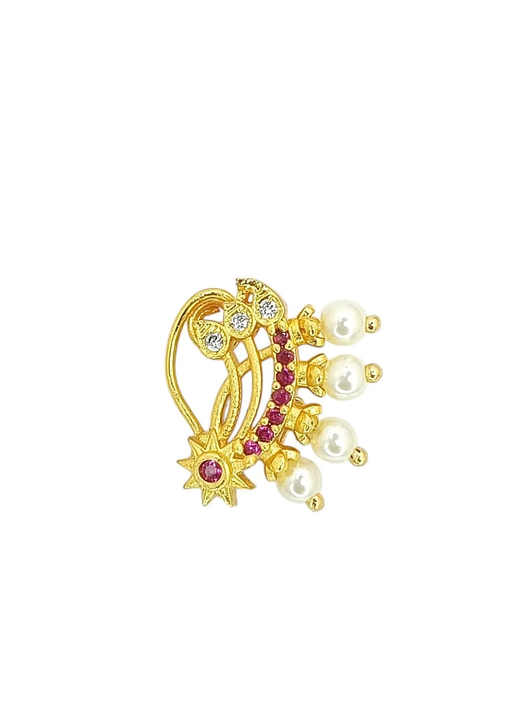 Gold-Plated Cubic Zirconia Studded Nosepin