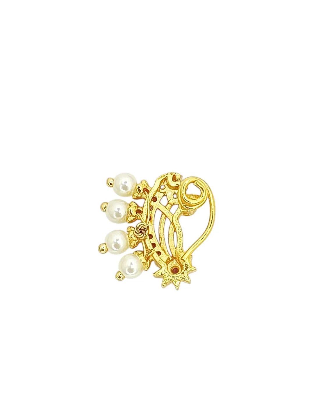 Gold-Plated Cubic Zirconia Studded Nosepin