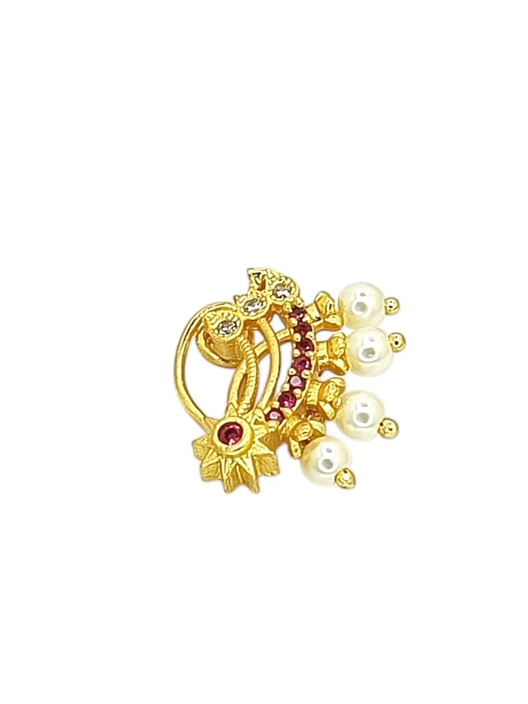 Gold-Plated Cubic Zirconia Studded Nosepin