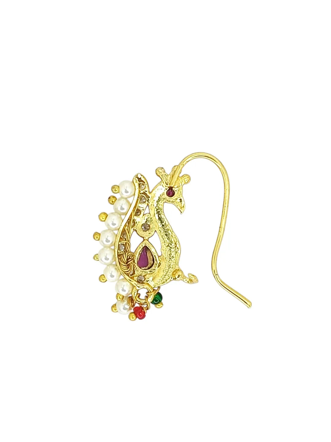 Gold-Plated Colorful Peacock Shaped Nosepin