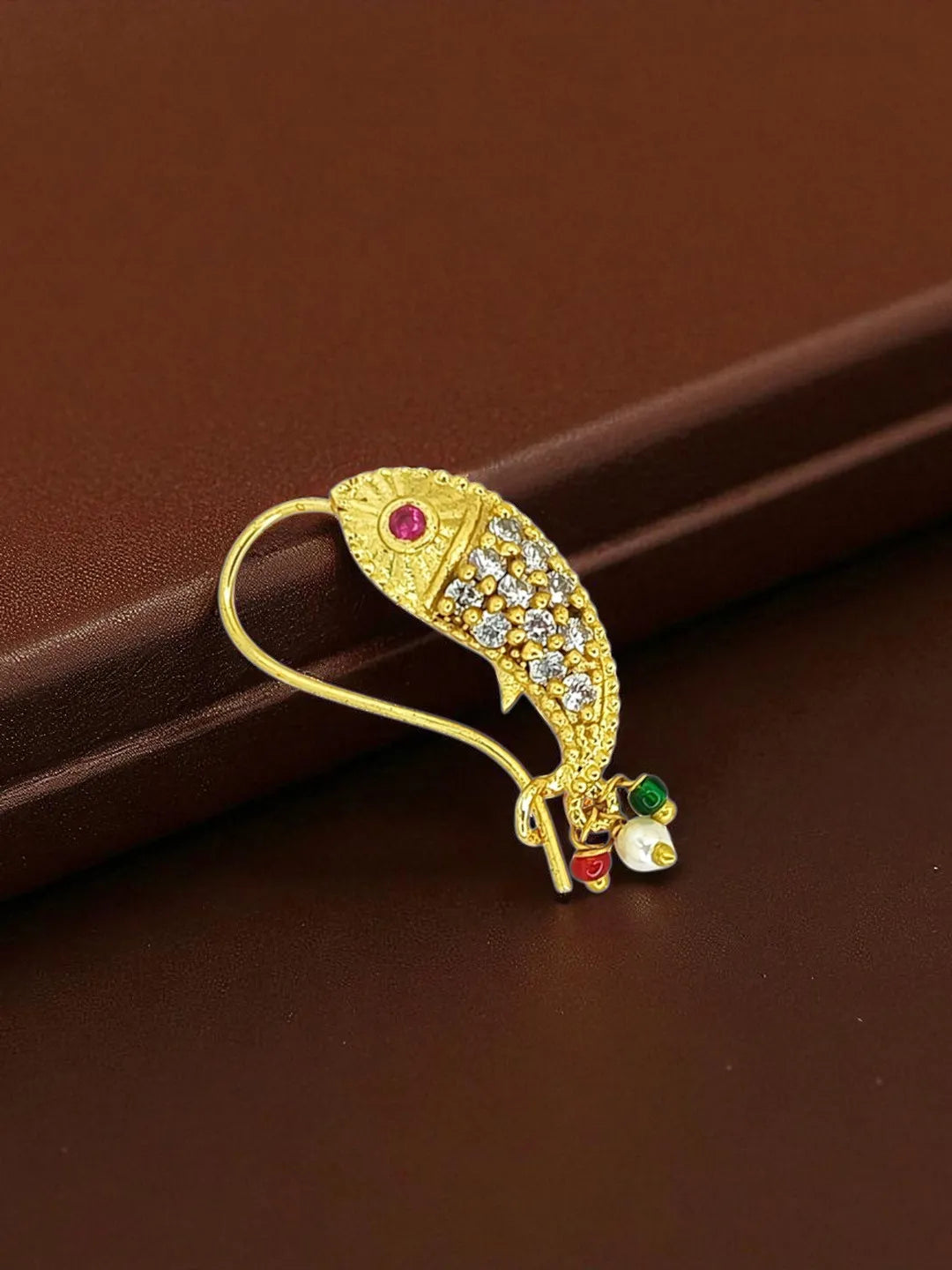 Gold-Plated Colorful Fish Motif Nosepin
