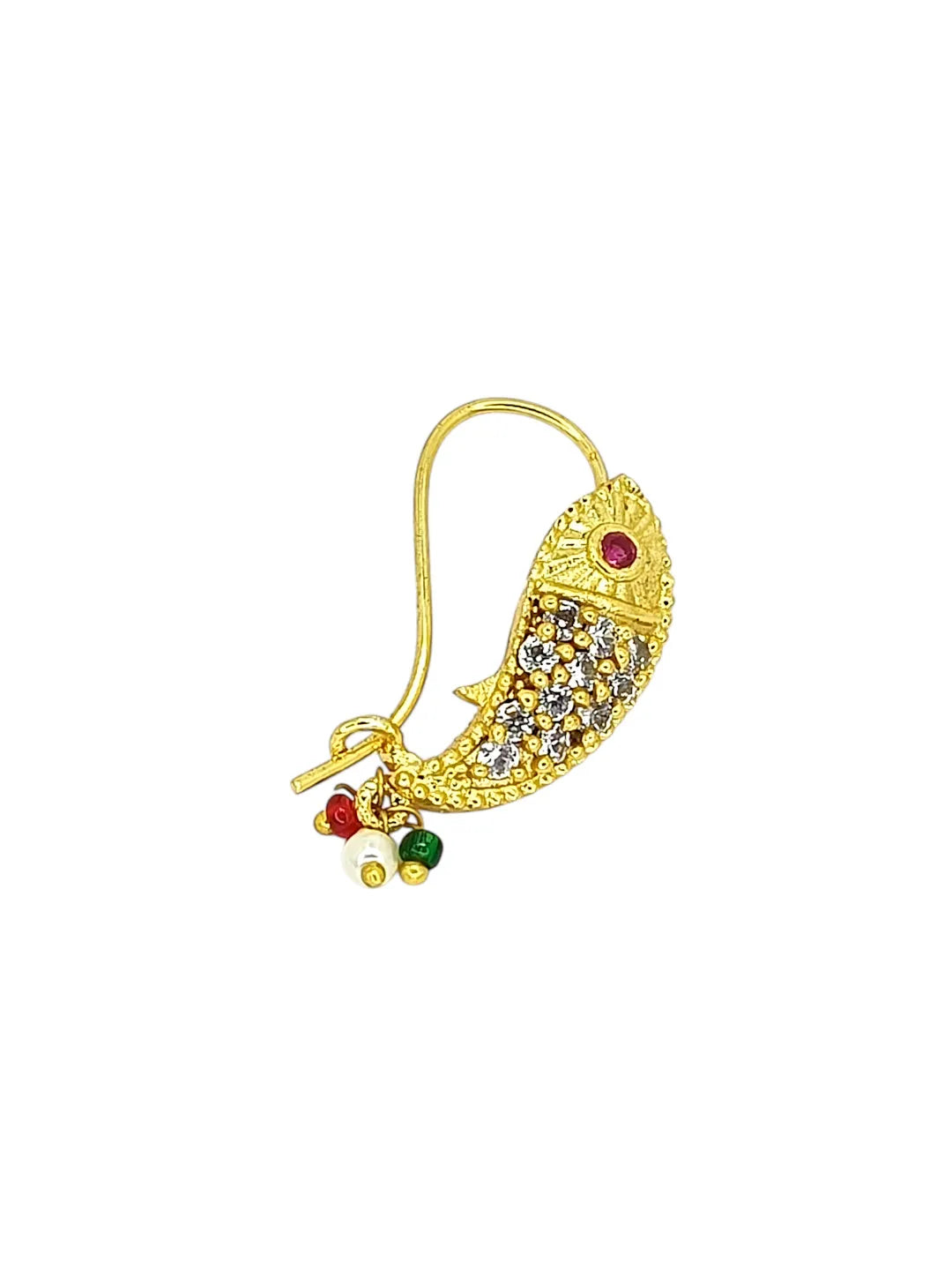 Gold-Plated Colorful Fish Motif Nosepin