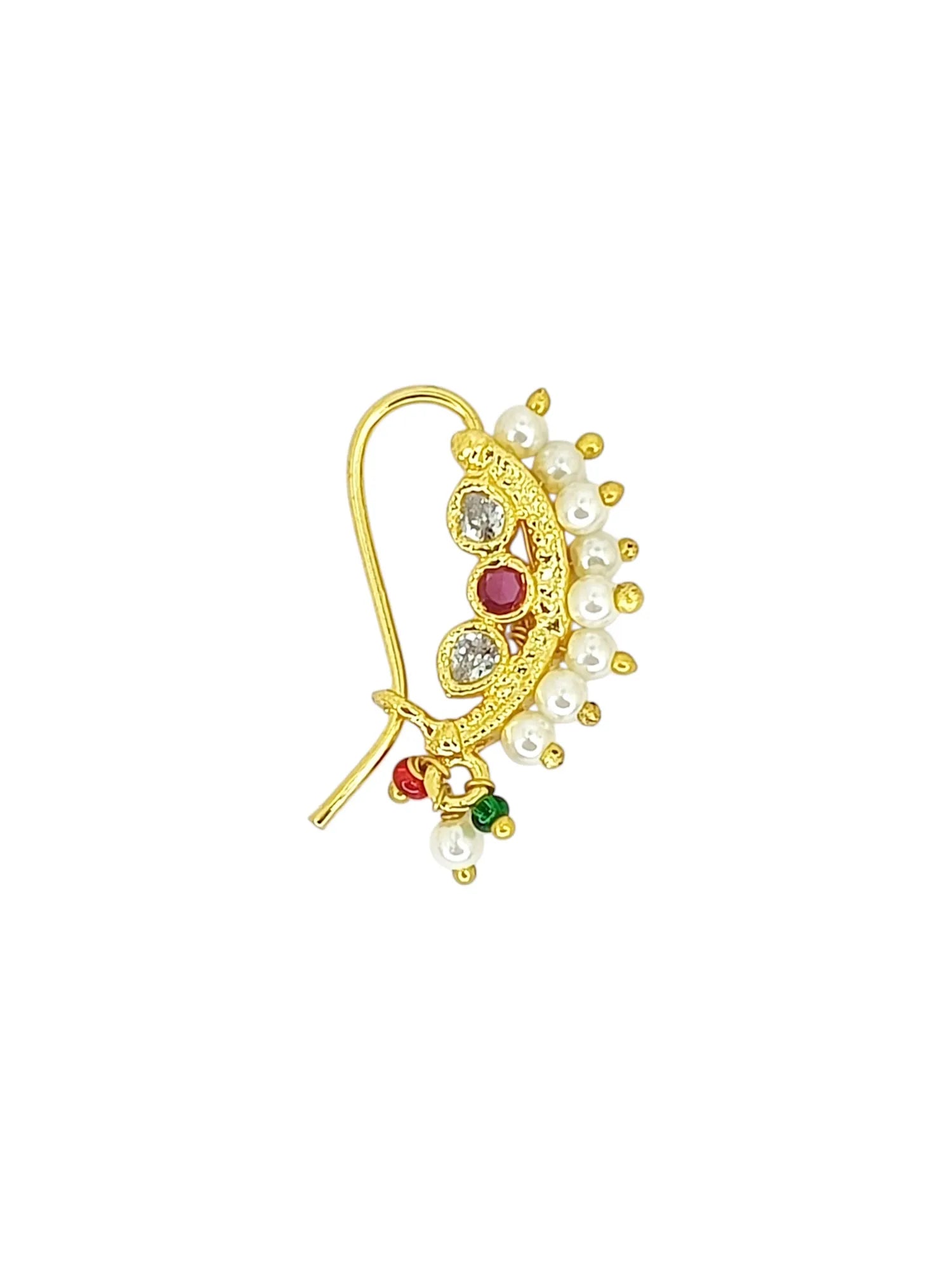 Gold-Plated Cubic Zirconia Studded Vilandi Stud Nosepin