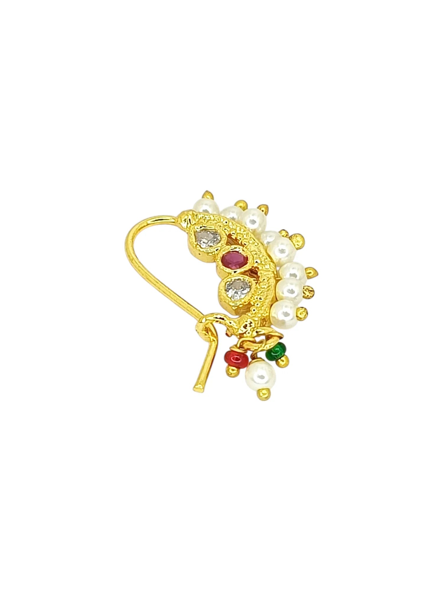 Gold-Plated Cubic Zirconia Studded Vilandi Stud Nosepin