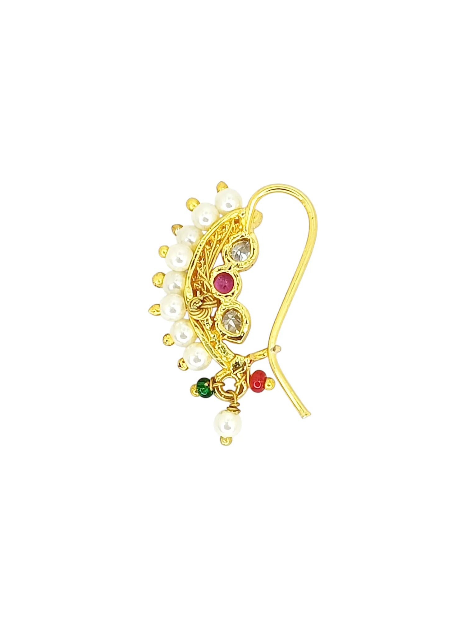 Gold-Plated Cubic Zirconia Studded Vilandi Stud Nosepin