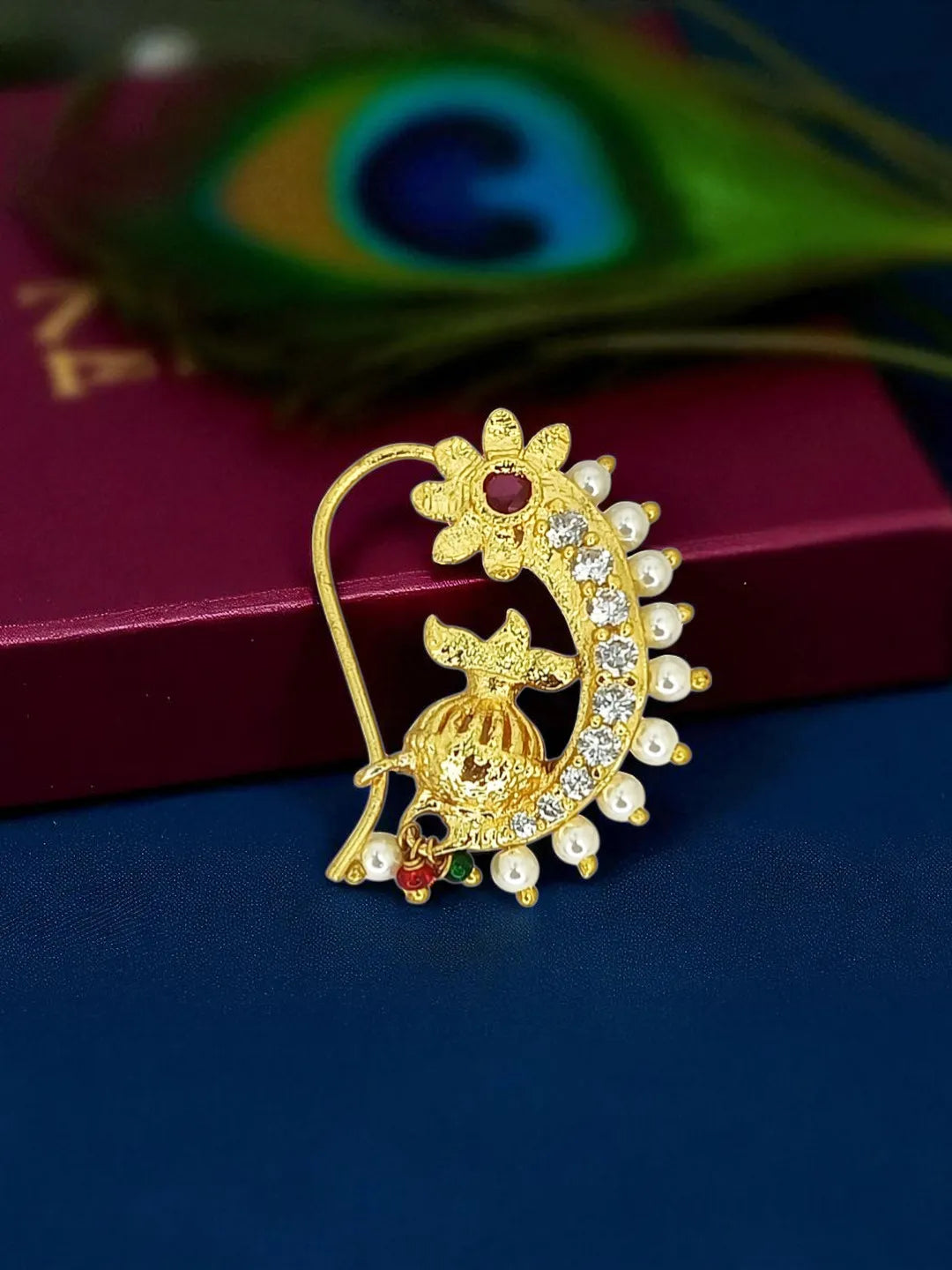 Gold-Plated Kalash Design Nosepin