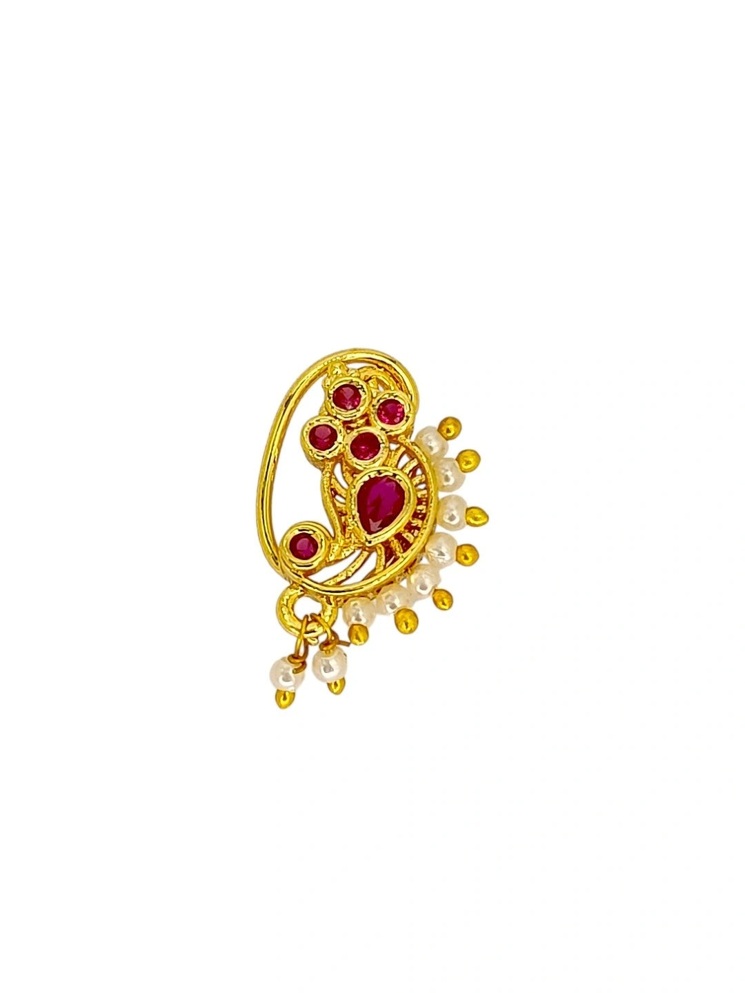 Golden Nosepin with Red Stone Studded