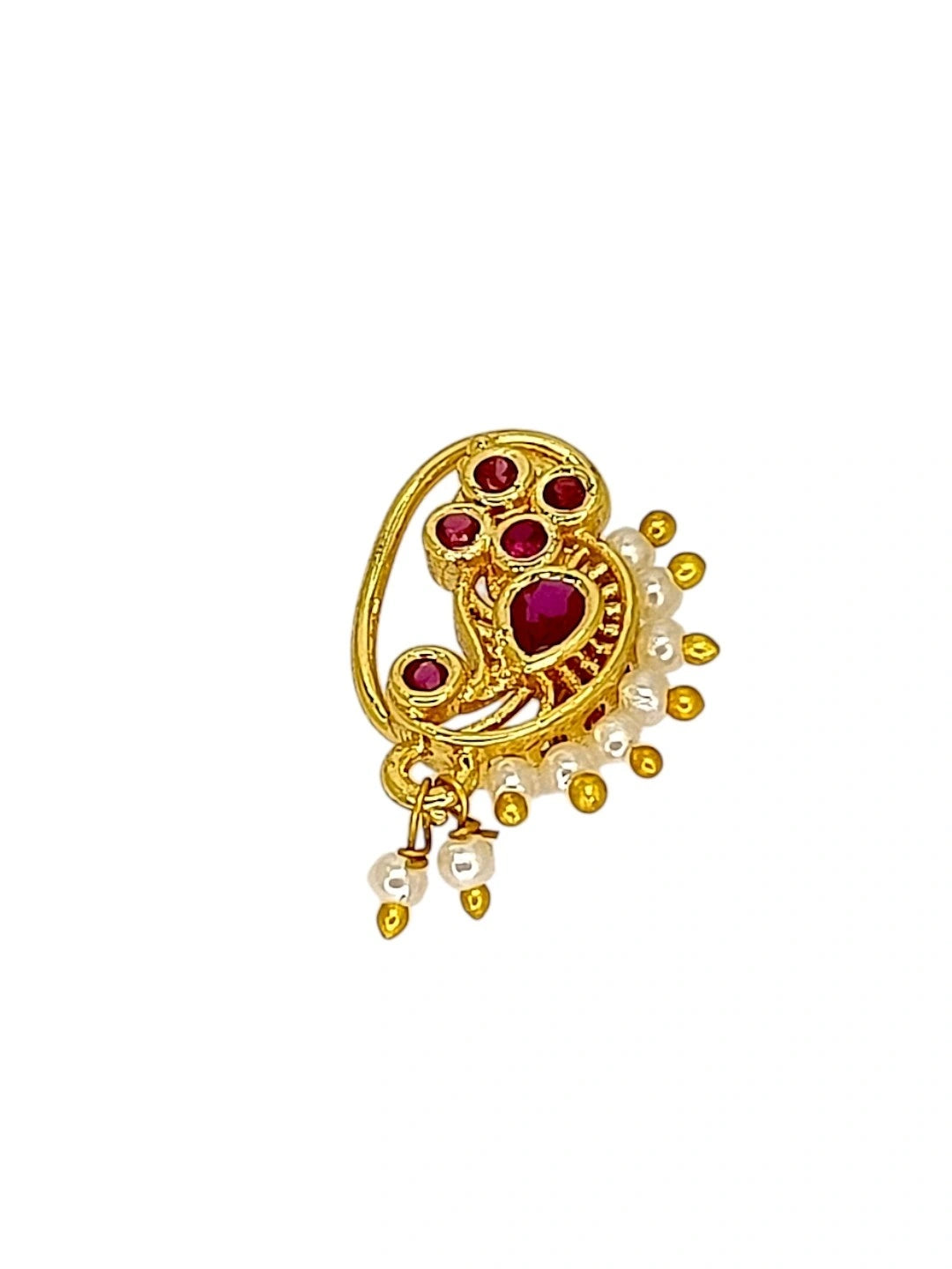 Golden Nosepin with Red Stone Studded