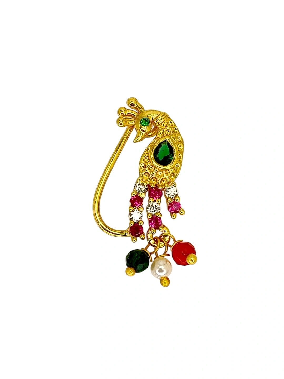 Golden Peacock Design Nosepin