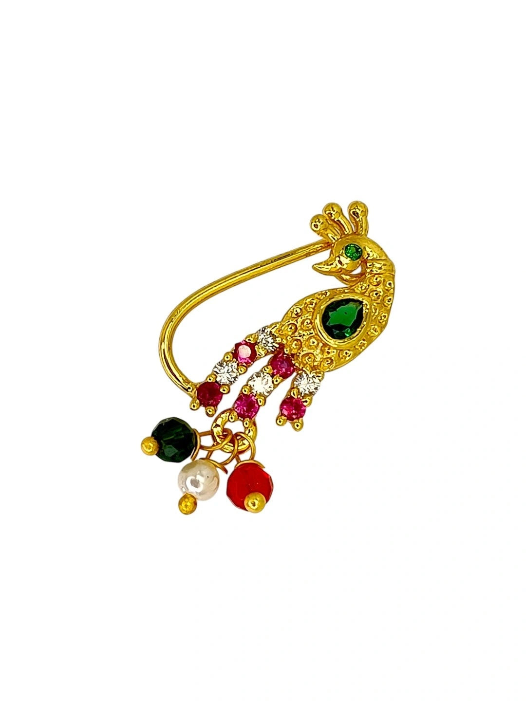 Golden Peacock Design Nosepin