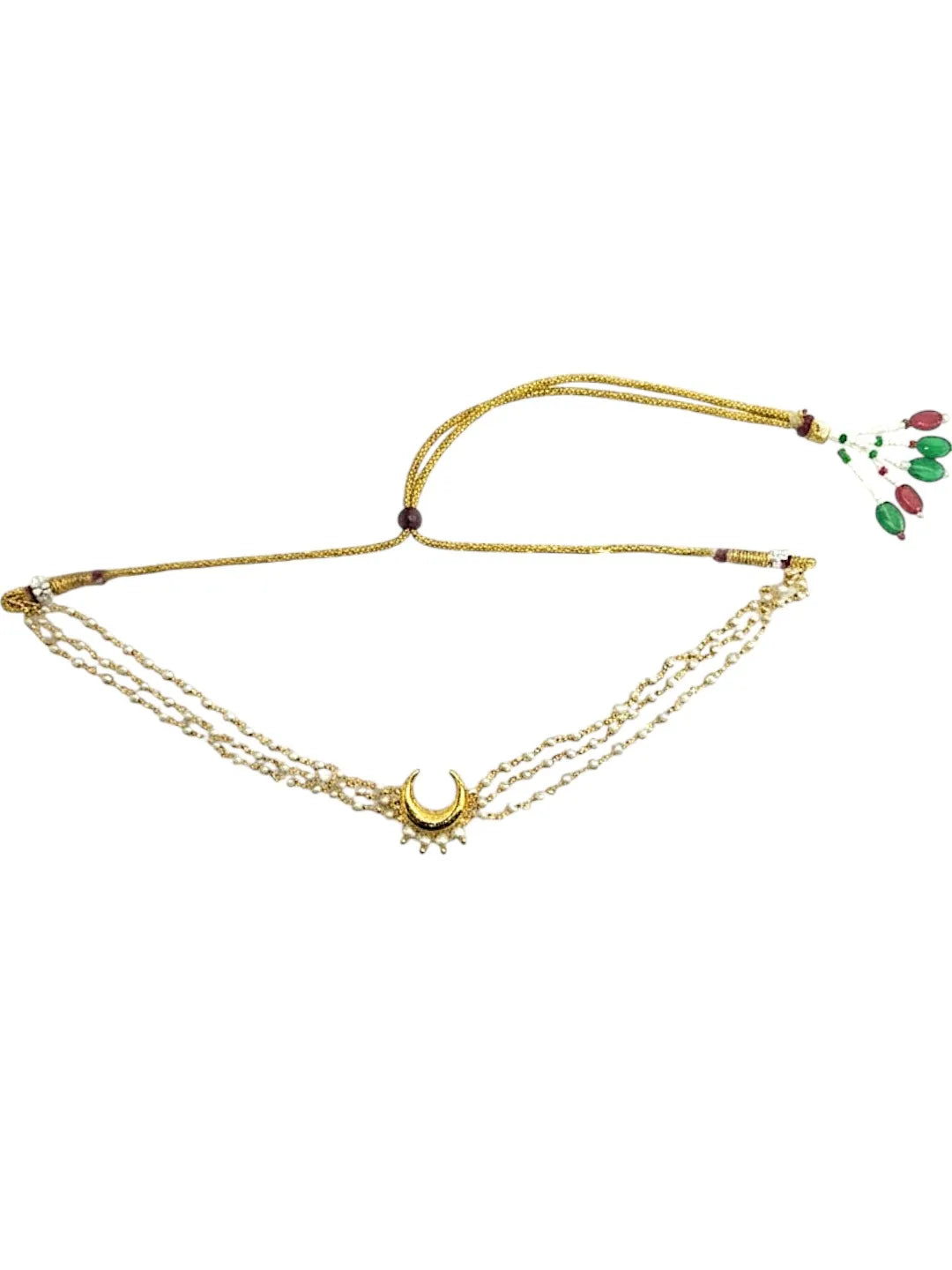 Gold Plated Chandrakor Layred Necklace and Chain For Women and Girls
