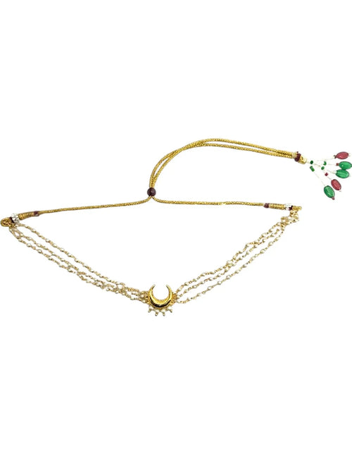 Gold Plated Chandrakor Layred Necklace and Chain For Women and Girls