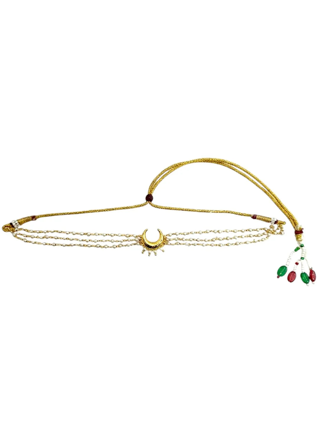 Gold Plated Chandrakor Layred Necklace and Chain For Women and Girls