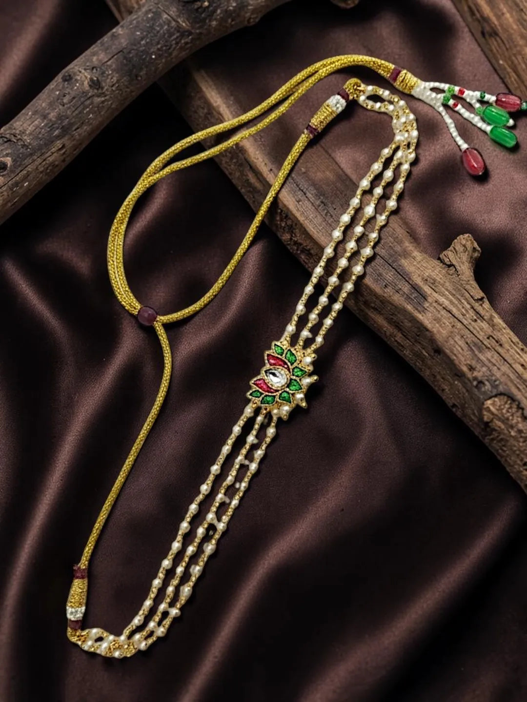 Gold Plated Lotus Layered Necklace For Women and Girls
