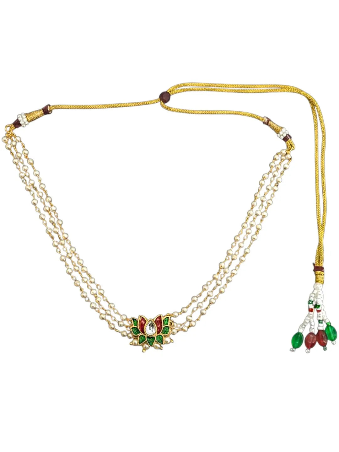 Gold Plated Lotus Layered Necklace For Women and Girls