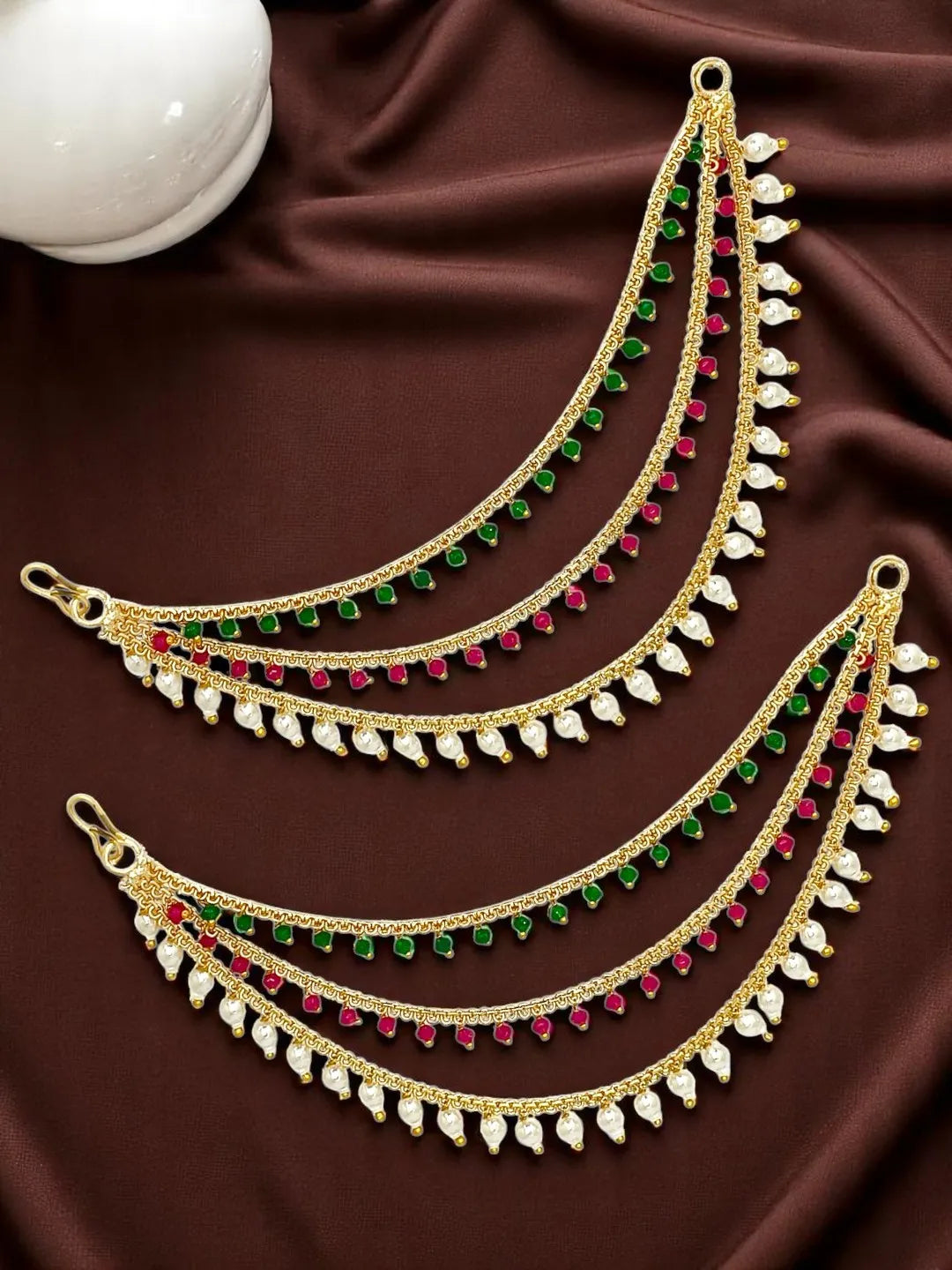 Floral Tri-color Ear Chain