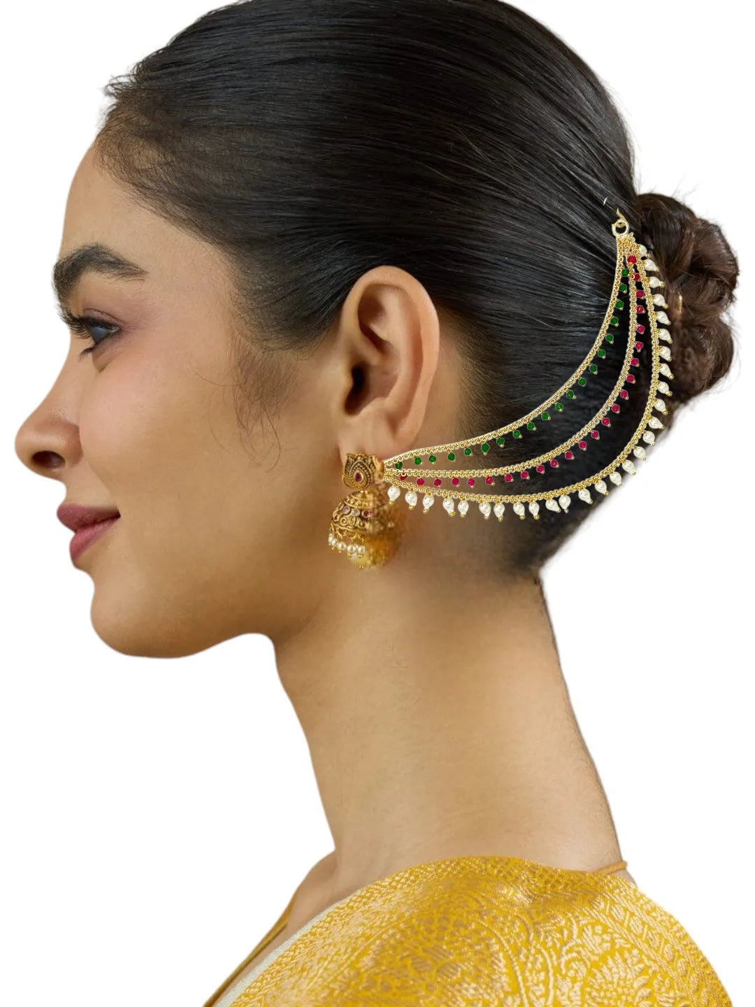 Floral Tri-color Ear Chain