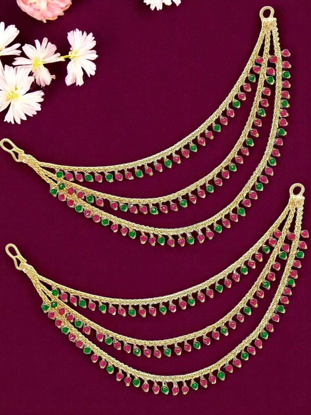 Gold-Plated Artificial MultiColor Beaded