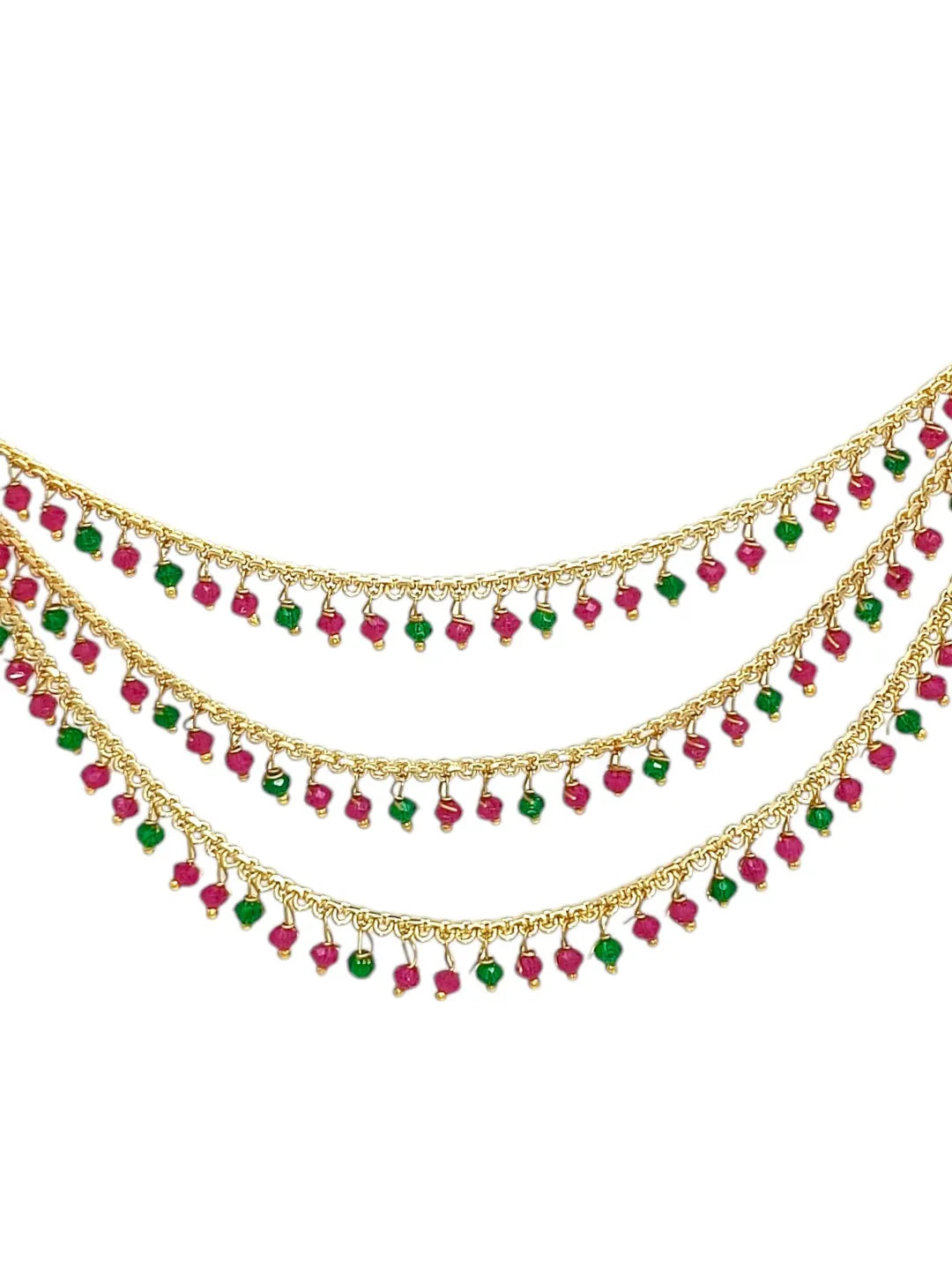 Gold-Plated Artificial MultiColor Beaded