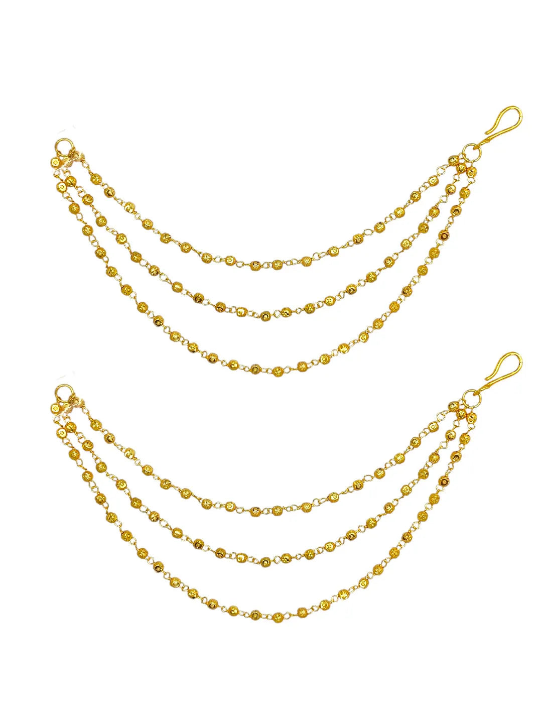 Women Gold-Plated Layered Ear Chain Earrings