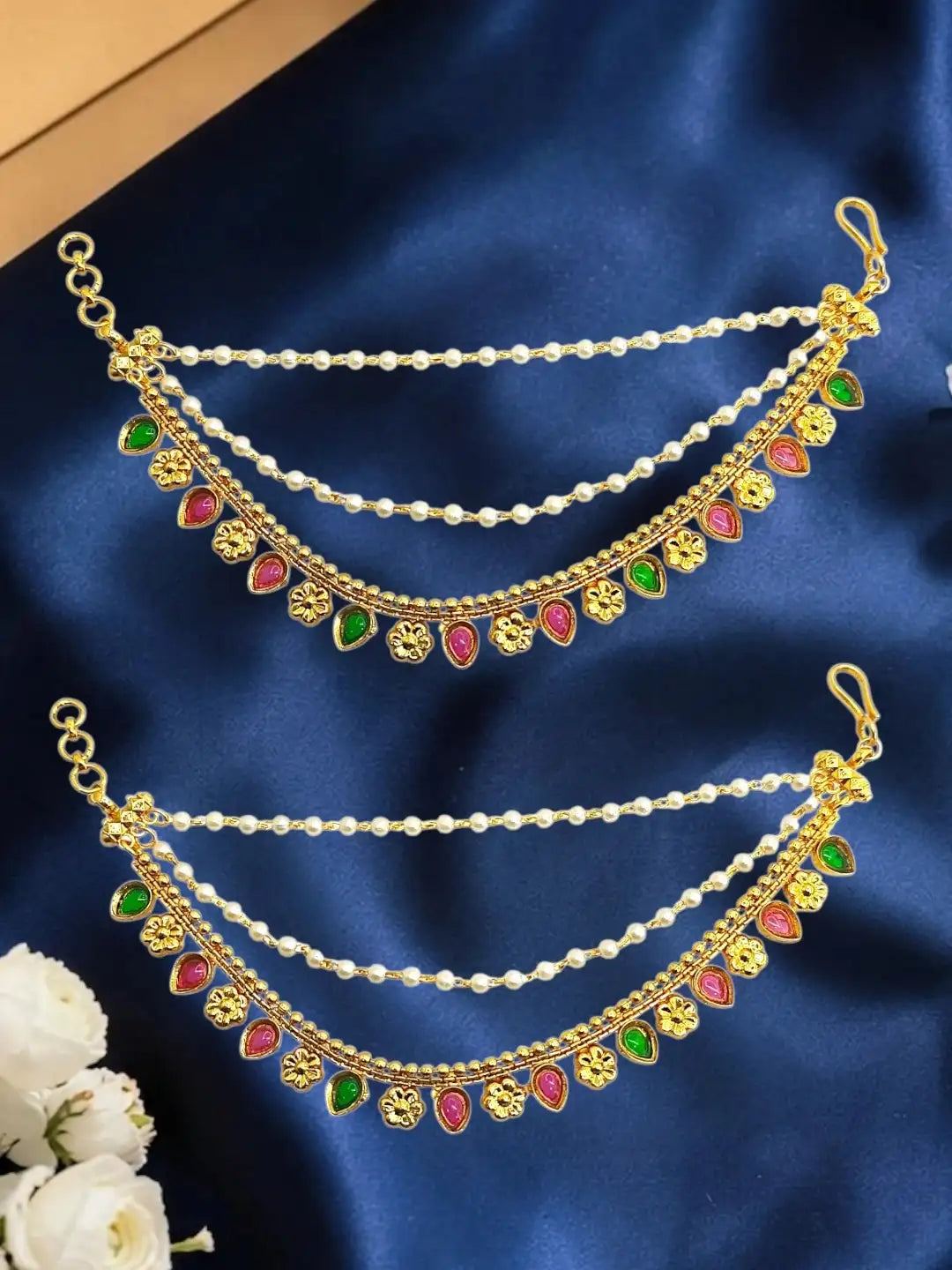 Gold Plated Fauna Layered Ear Chain