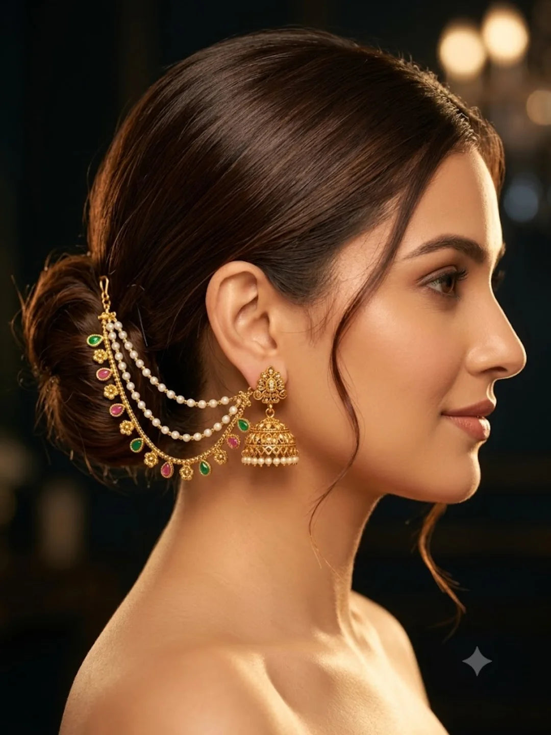 Gold Plated Fauna Layered Ear Chain