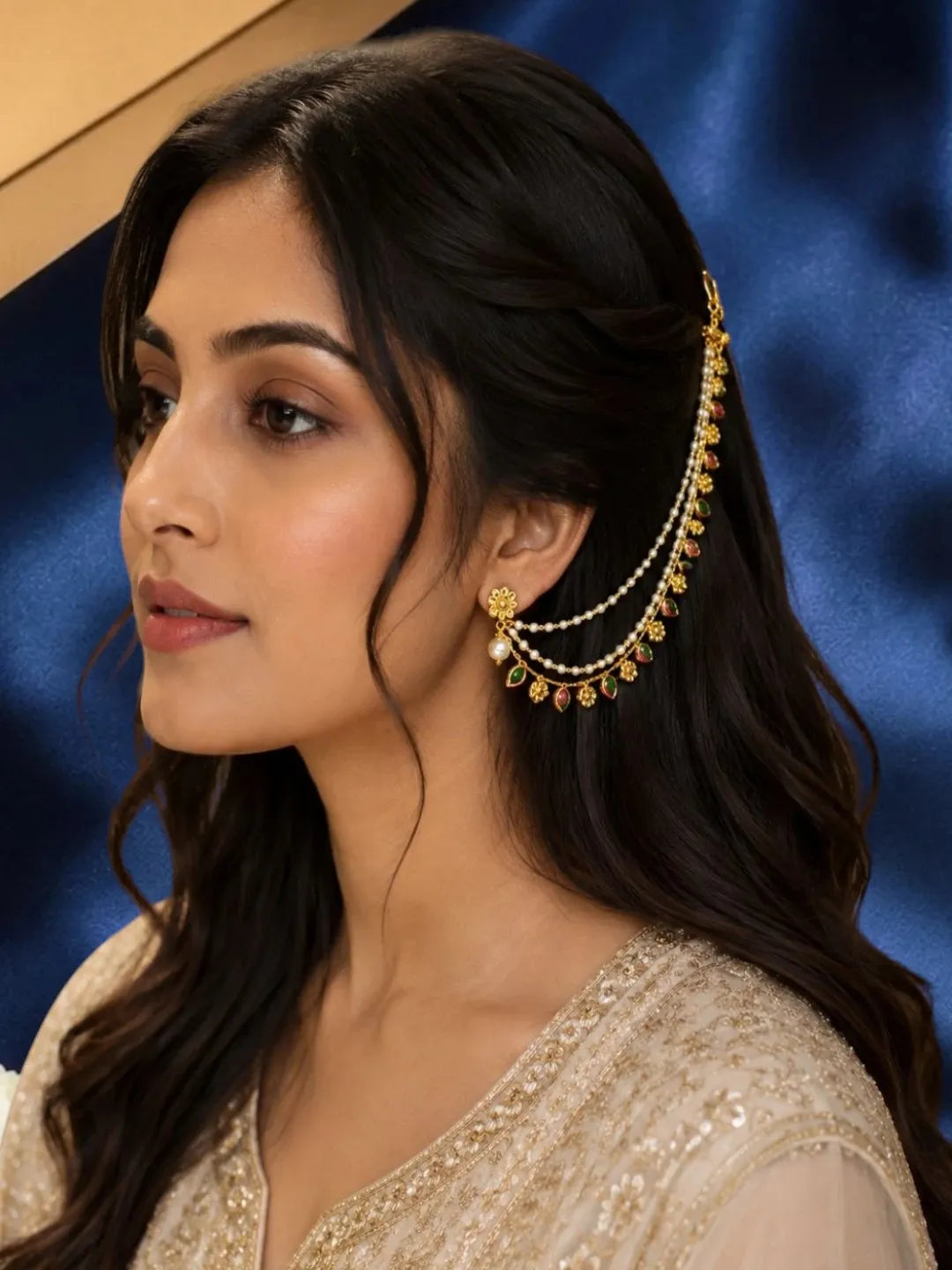 Gold Plated Fauna Layered Ear Chain