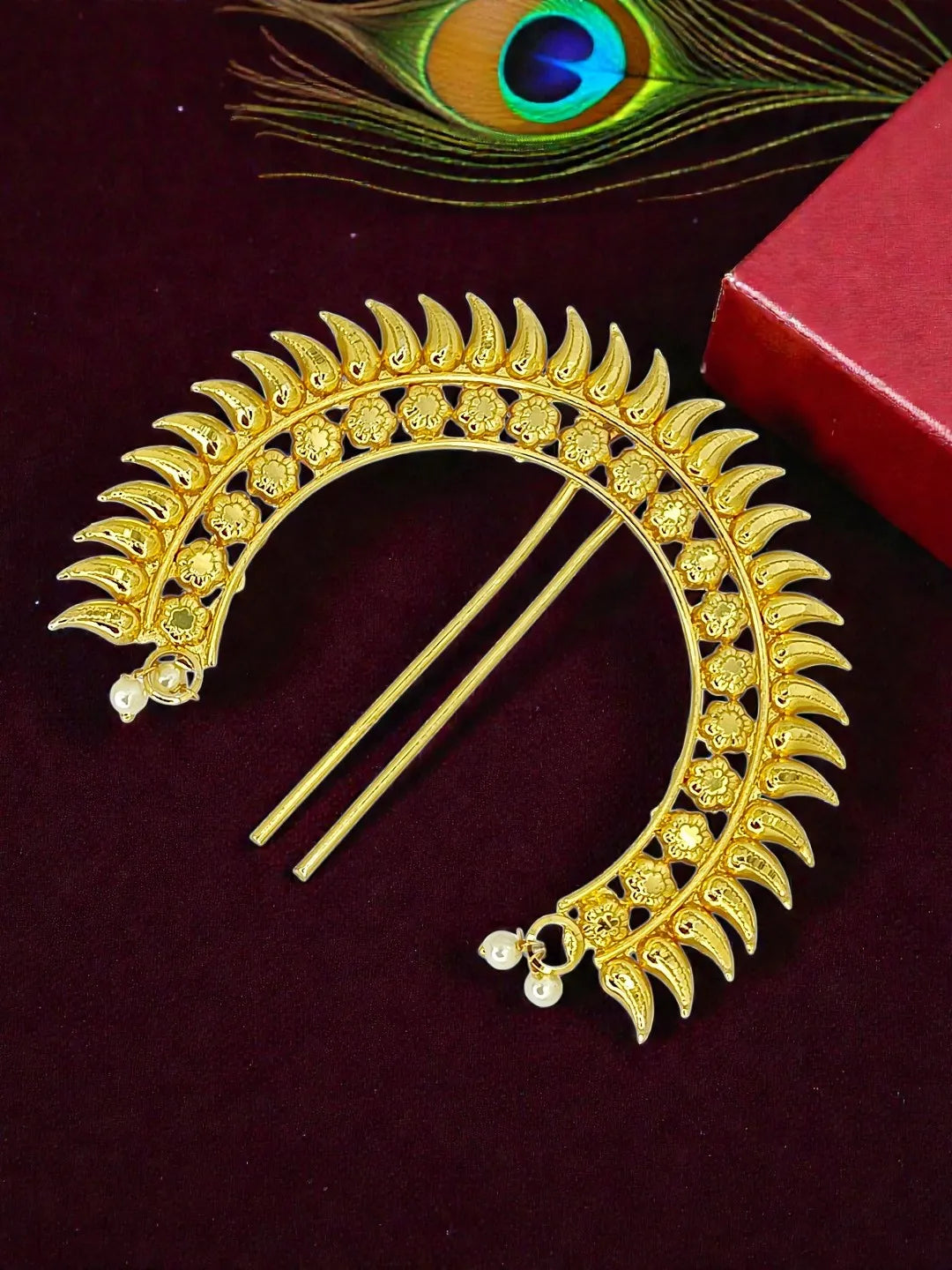 Gold-Plated Bun Pin Head Jewellery
