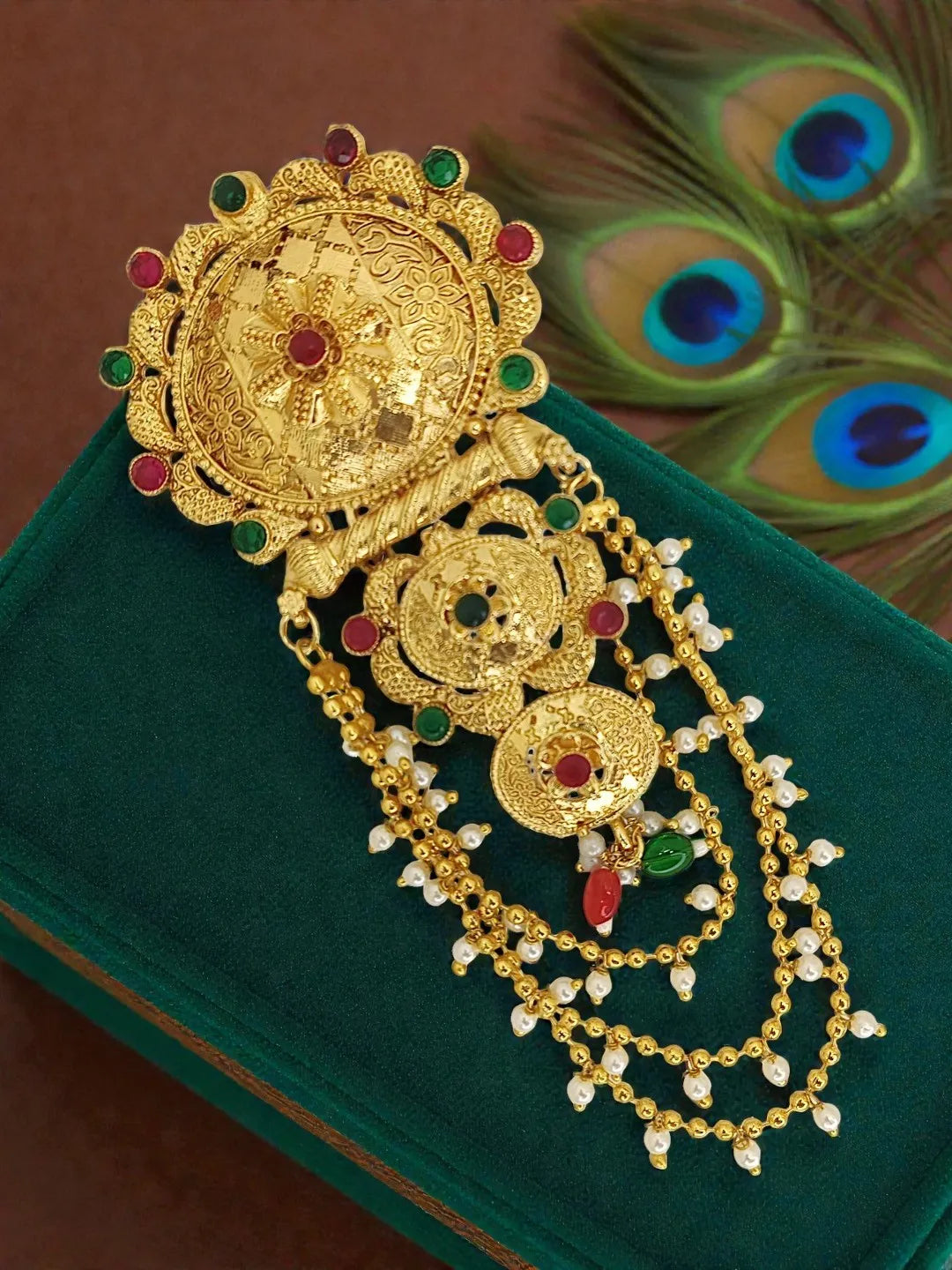 Gold-Plated 3 Teired Drop Bun Pin