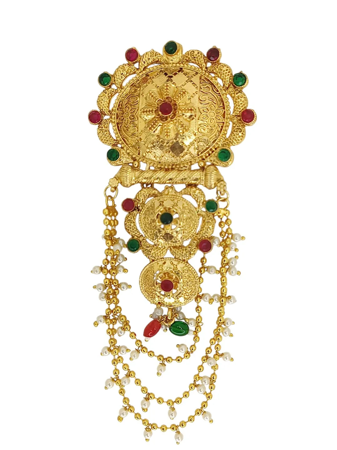 Gold-Plated 3 Teired Drop Bun Pin