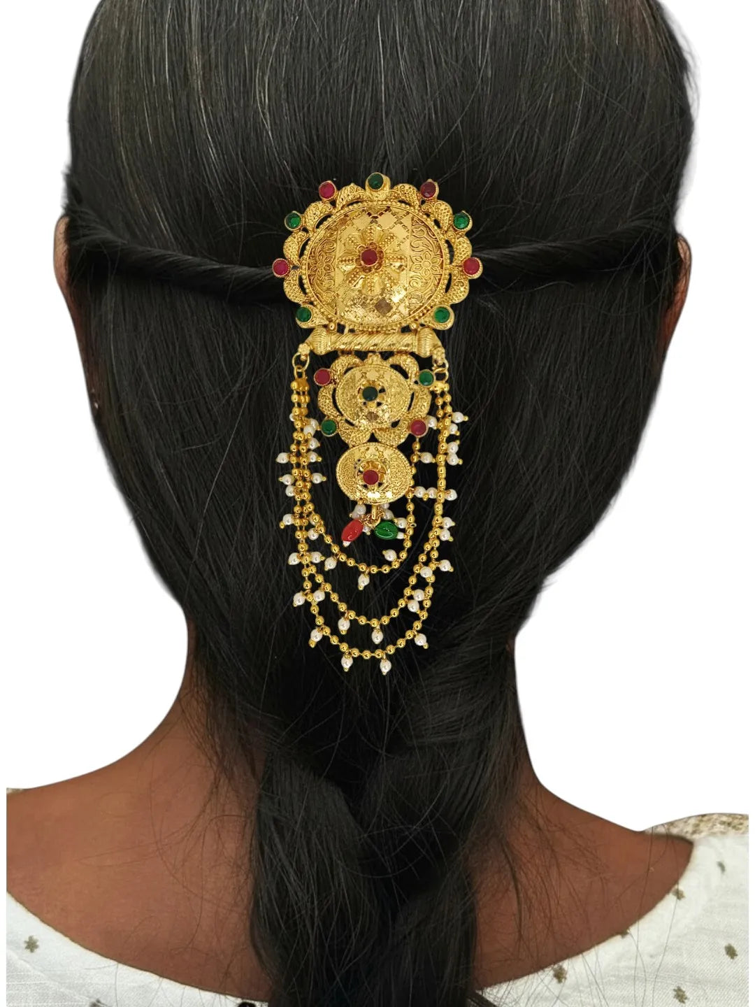 Gold-Plated 3 Teired Drop Bun Pin
