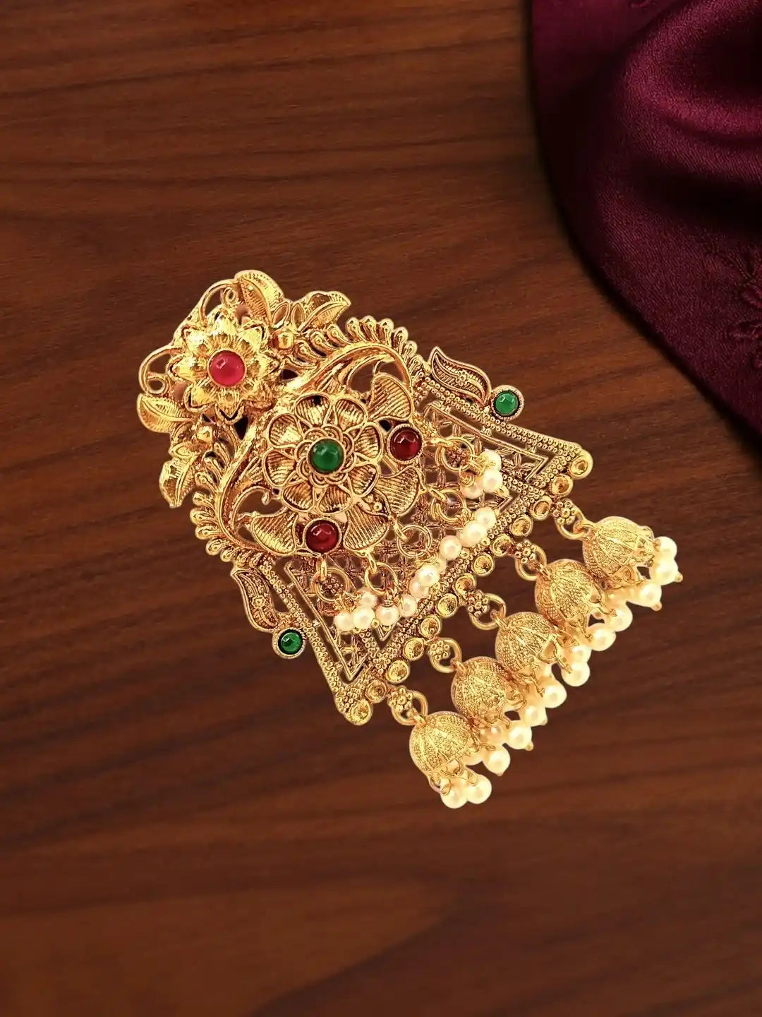 Gold Plated Intricate Filigree Bun Pin