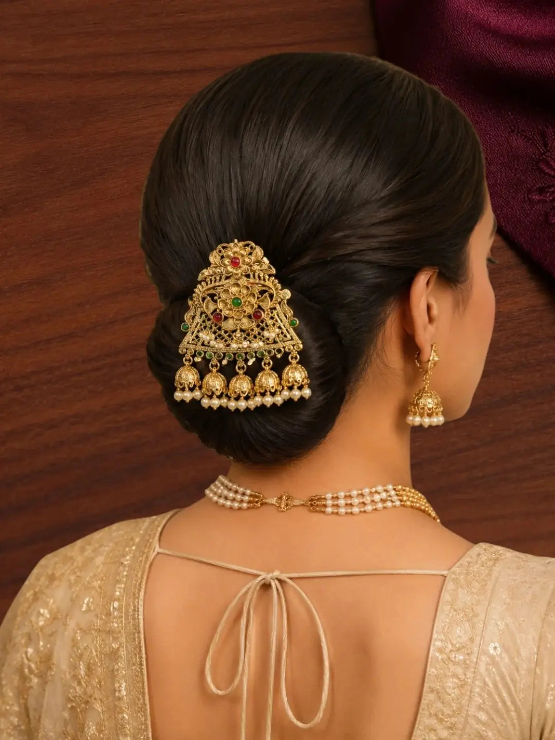 Gold Plated Intricate Filigree Bun Pin