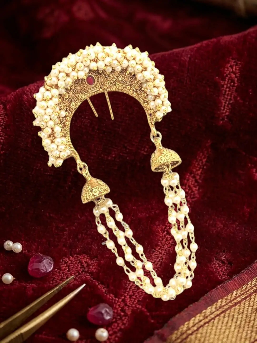 Gold Plated Traditional Juda Pin Head Jewellery