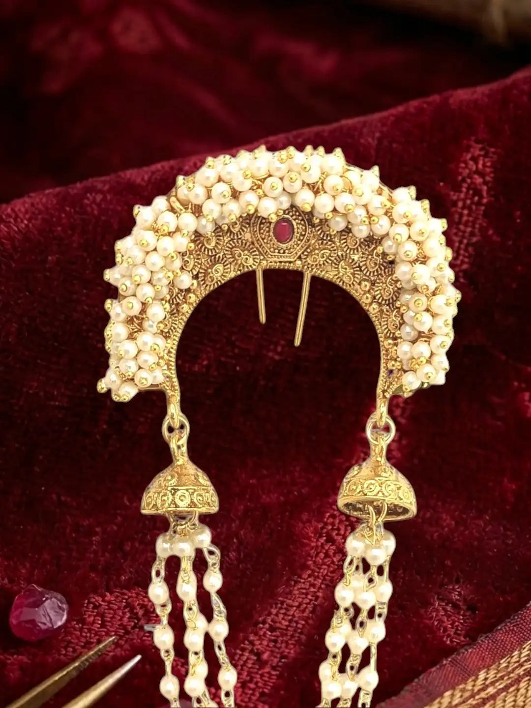 Gold Plated Traditional Juda Pin Head Jewellery