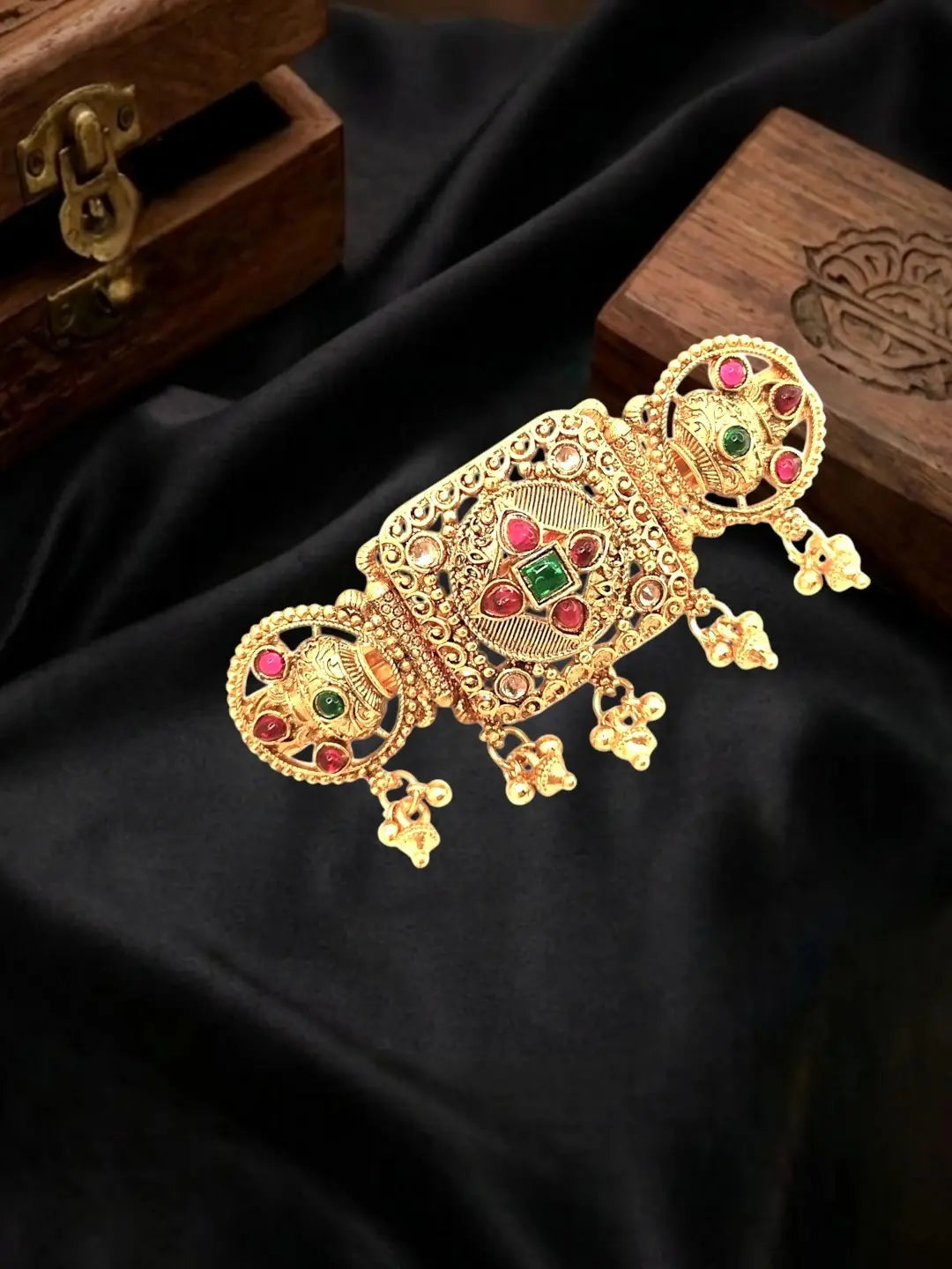 Gold Plated Kalash Design Bun Pin