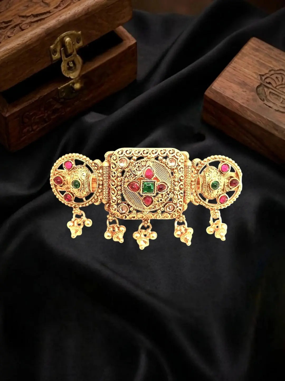 Gold Plated Kalash Design Bun Pin