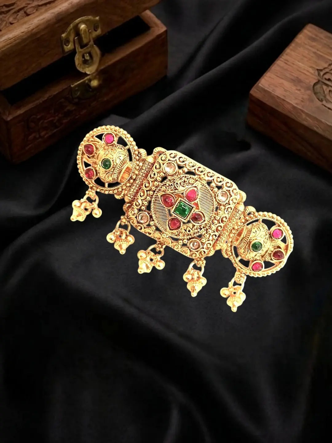 Gold Plated Kalash Design Bun Pin