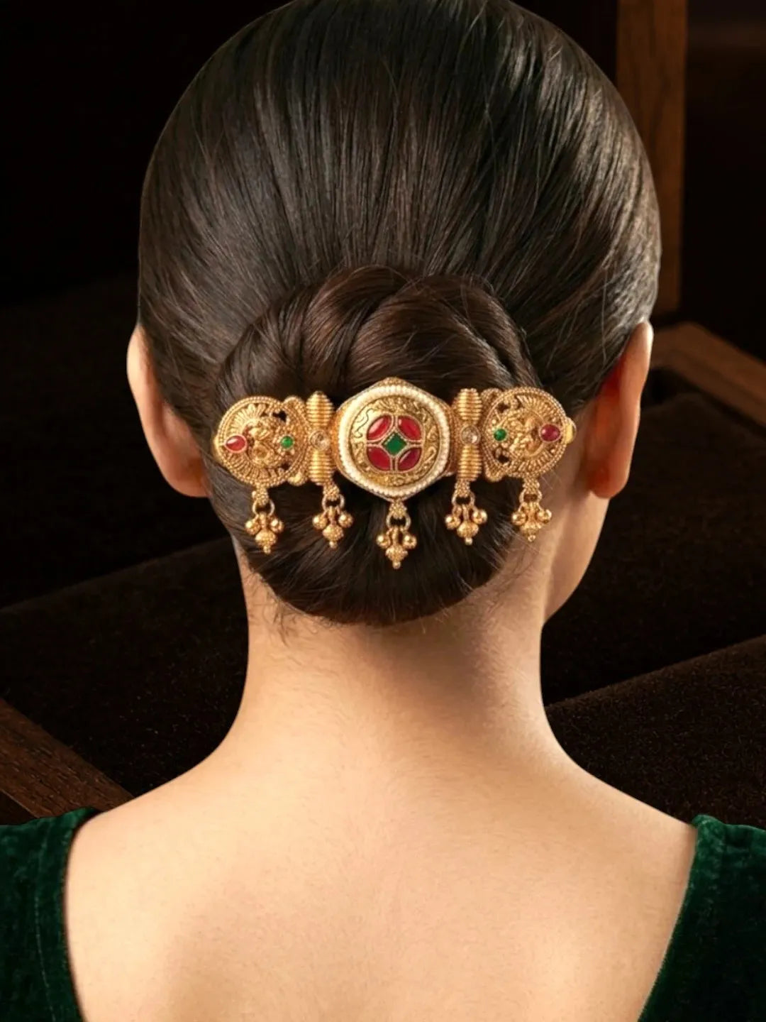 Gold Plated Choker Design Bun Pin