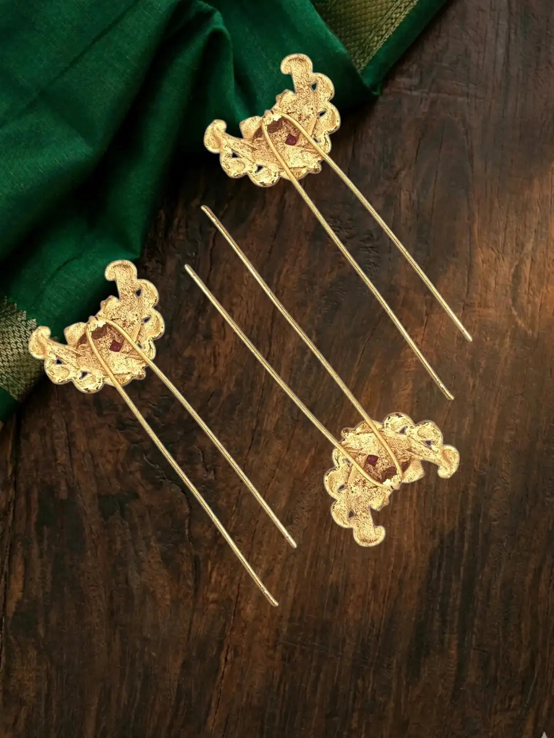 Set Of 6 Gold Plated Chandra U Pin Head Jewellery
