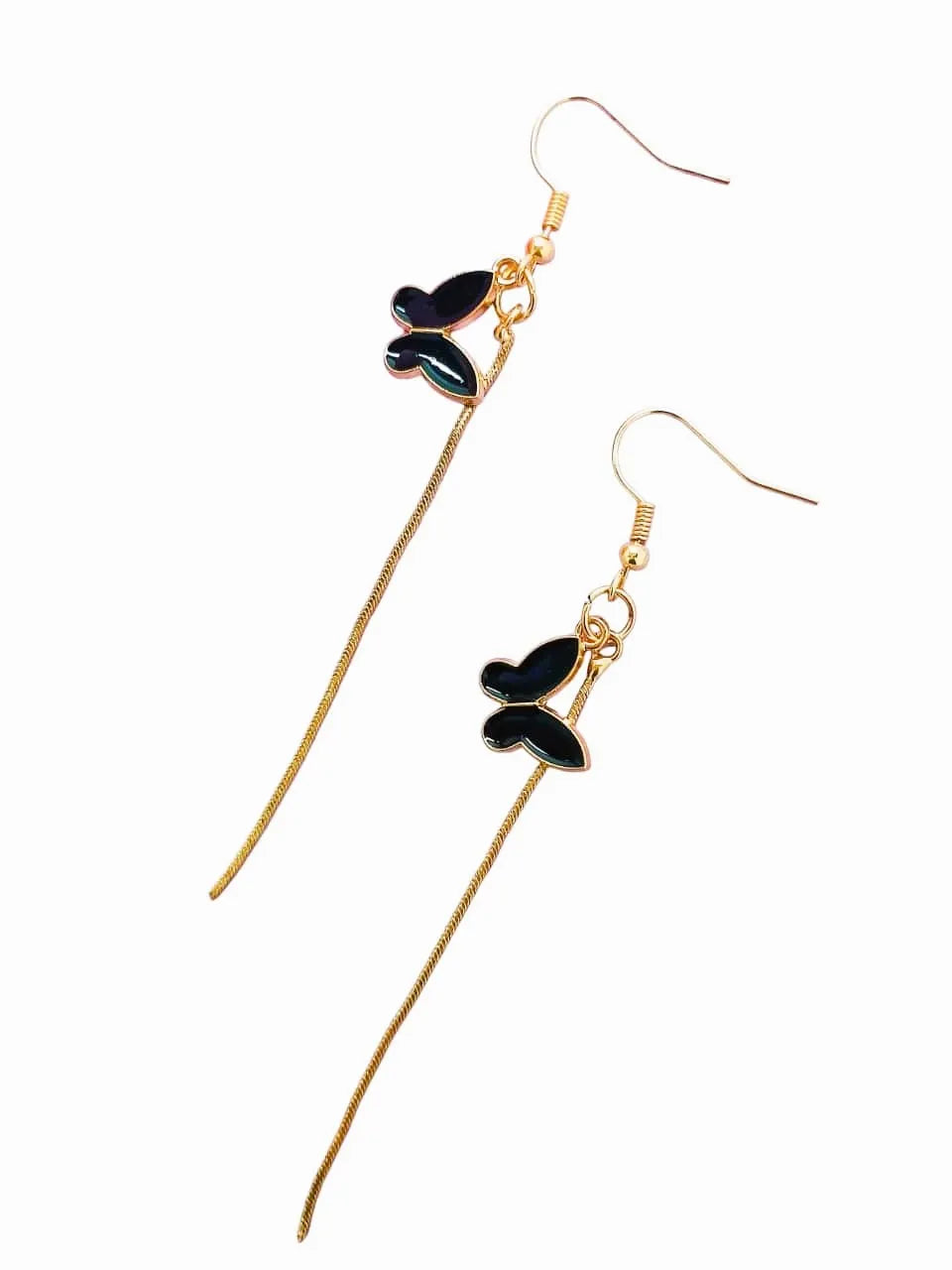 Black Butterfly Drop Earrings