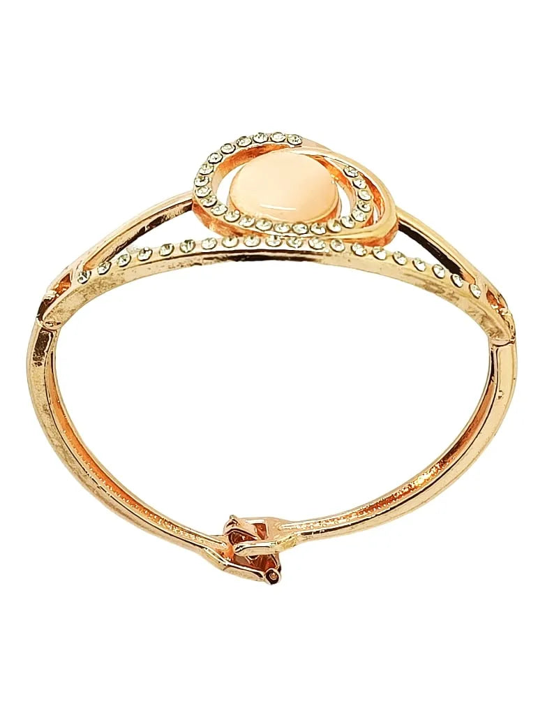 Rose Gold Plated American Diamond Studded Bangle Style Bracelet