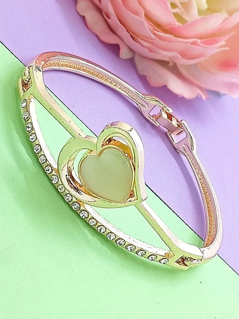 Rose Gold Plated Artificial Stones Wraparound Bracelet