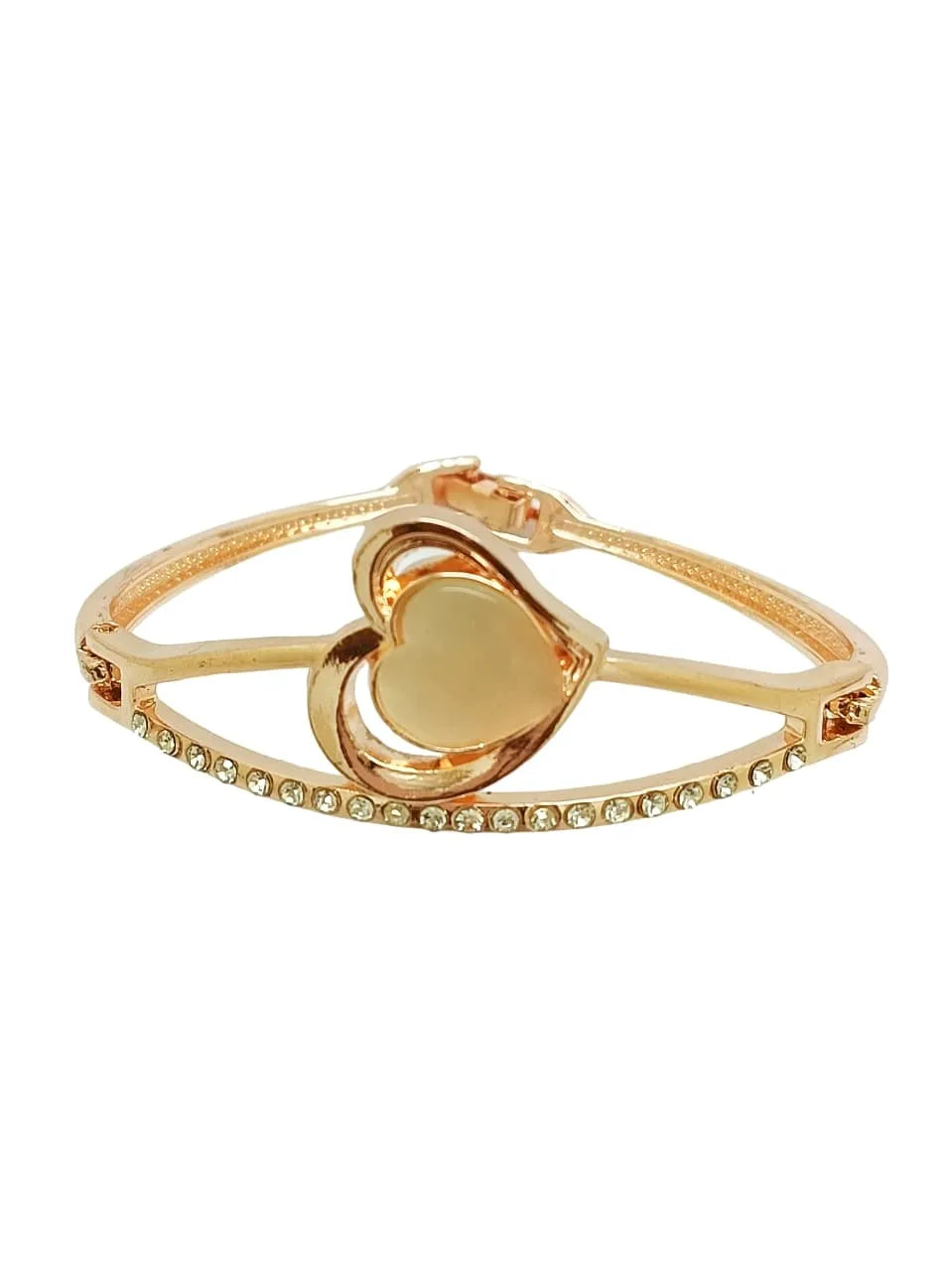 Rose Gold Plated Artificial Stones Wraparound Bracelet