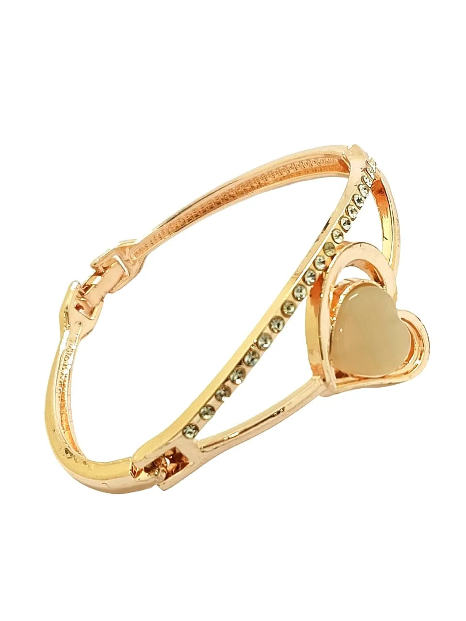 Rose Gold Plated Artificial Stones Wraparound Bracelet