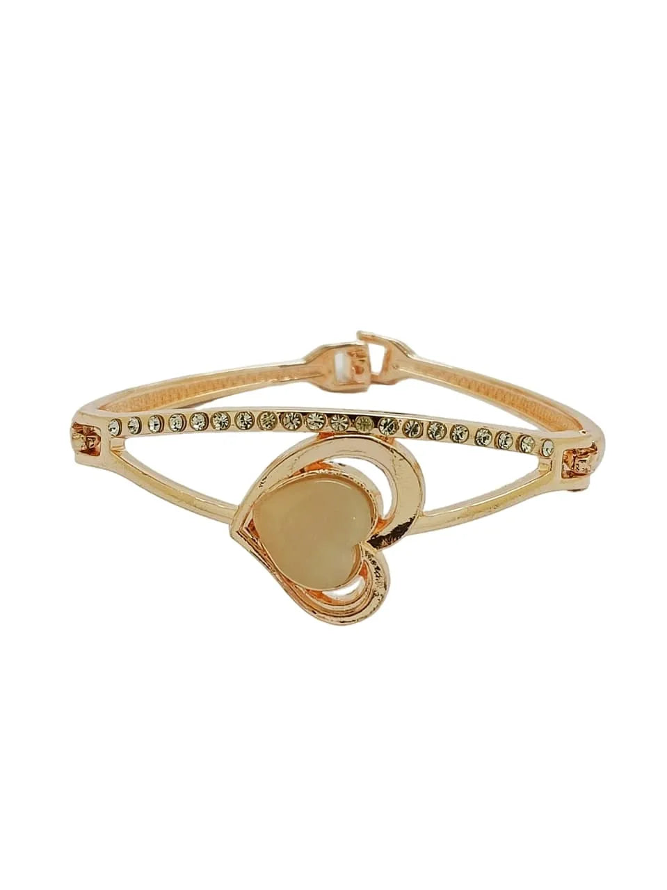 Rose Gold Plated Artificial Stones Wraparound Bracelet