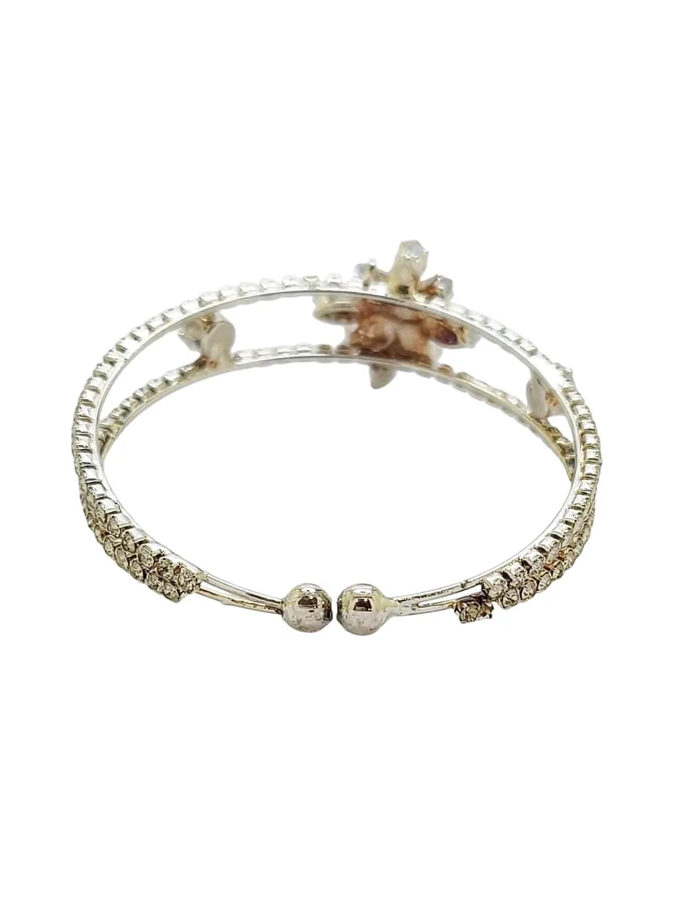 Cubic Zirconia Silver Plated Charm Bracelet