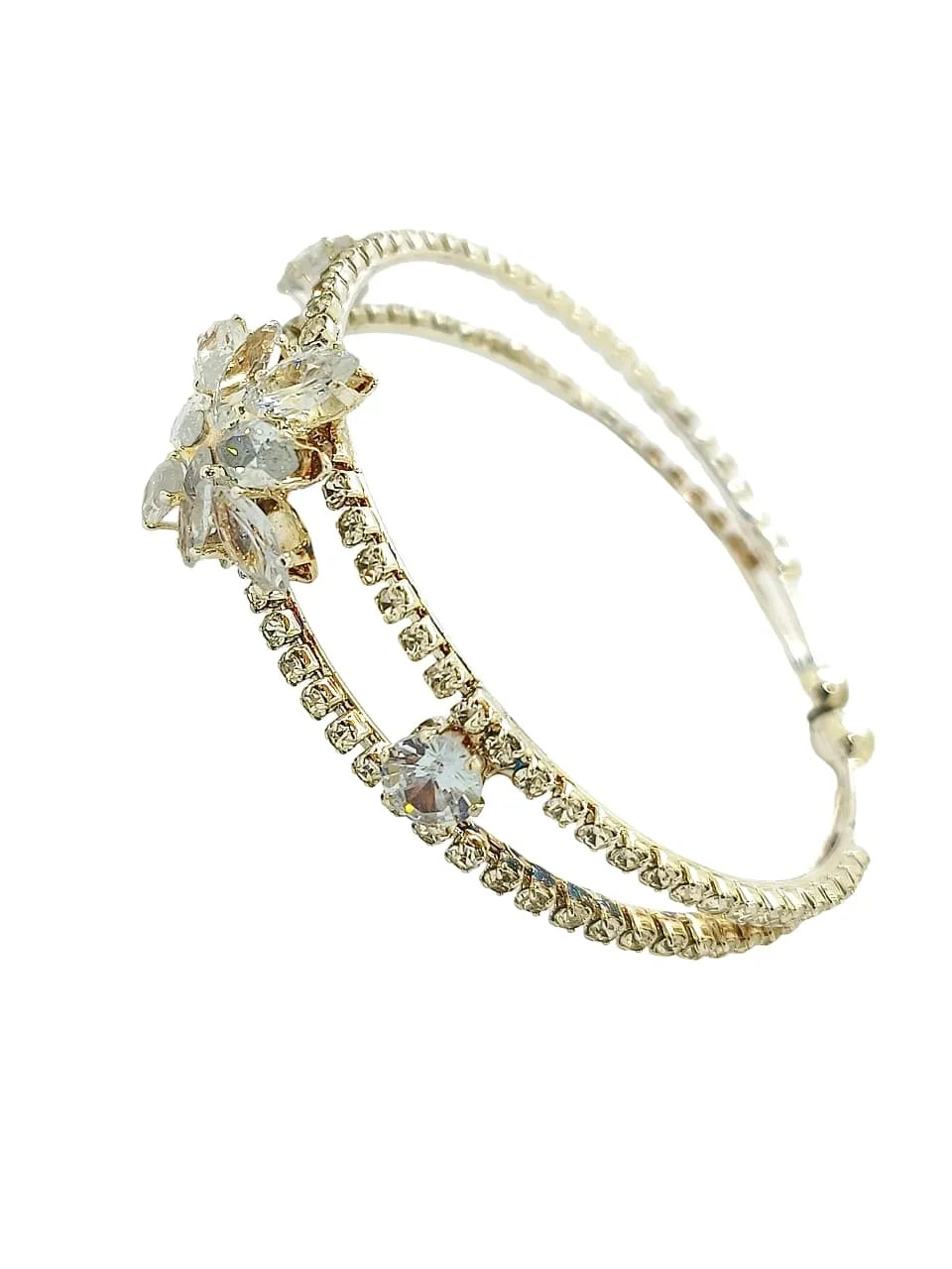 Cubic Zirconia Silver Plated Charm Bracelet